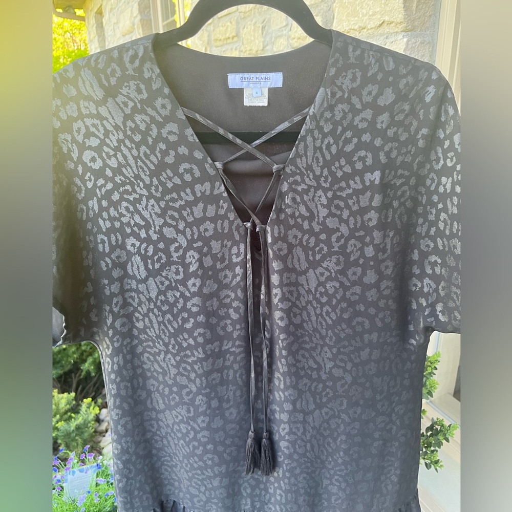 GREAT PLAINS London Minnesota Leopard Print Dress Tunic 4 Like New - Picture 4 of 15